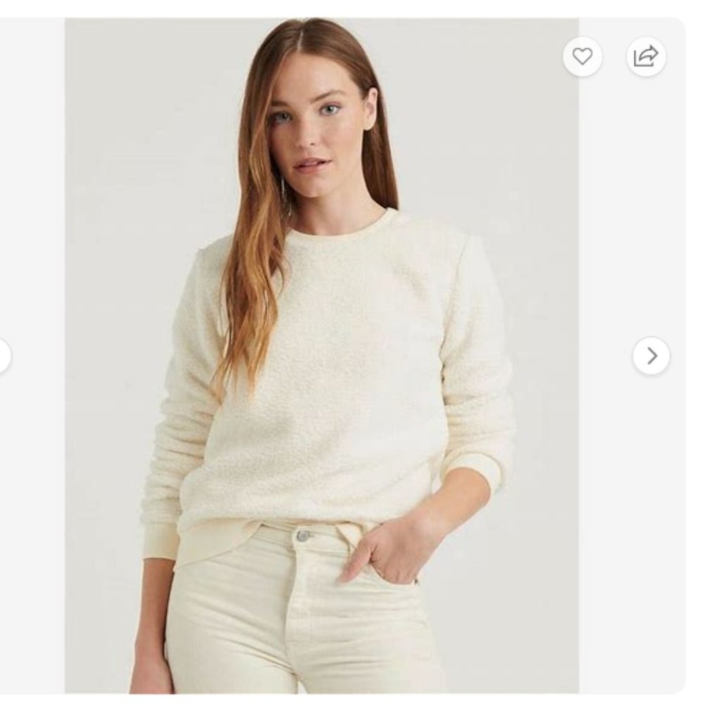 Lucky Brand Outwear Ivory Fleece Pullover (428)🦋🔮